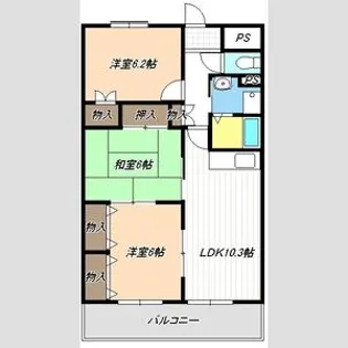 メルベーユ当知【3階】の間取り