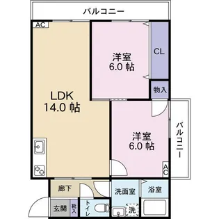 神野マンションⅡ【4階】の間取り