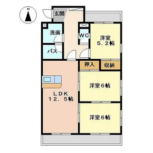 カーサしのはら【4階】の間取り