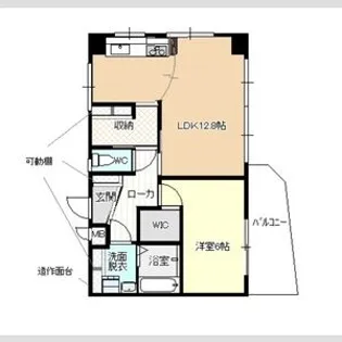 シャトーエビス(203)【2階】の間取り