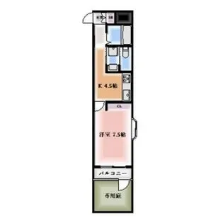 都マンション【1階】の間取り