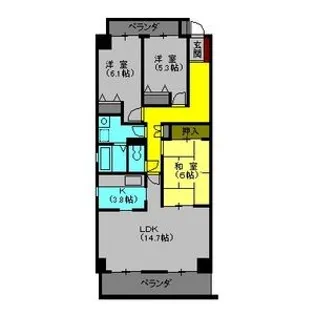 サクラ雪見レジデンス【2階】の間取り