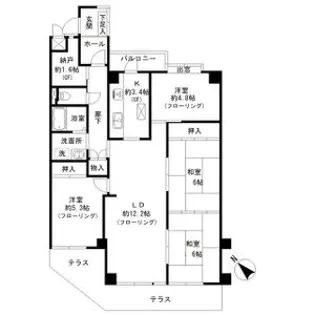 三井一社ハイツ【1階】の間取り