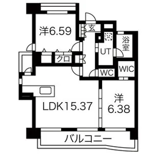 パラシオン西新【10階】の間取り