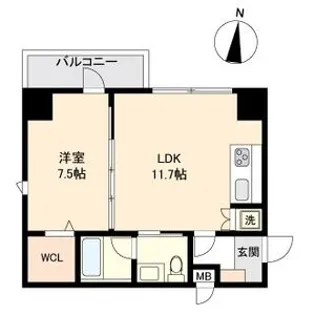 パークフラッツ新栄【9階】の間取り