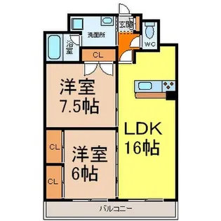 ゴールドハイツ渡辺 ㈲かもめ【803号室】の間取り