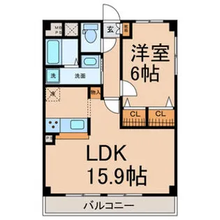 シティーガーデン入場一番館【4階】の間取り