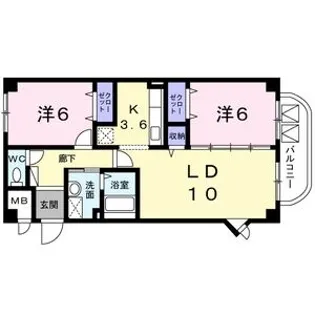 ラモーリ緑【1階】の間取り