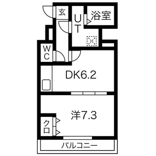 プラウランド名駅【1304号室】の間取り