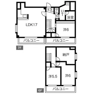第二戸嶋屋ビル【67階号室】の間取り