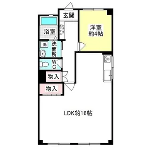 山田ビル【4B(2024年にリノベーションしました号室】の間取り