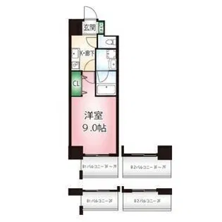 カメリア丸の内【0602号室】の間取り