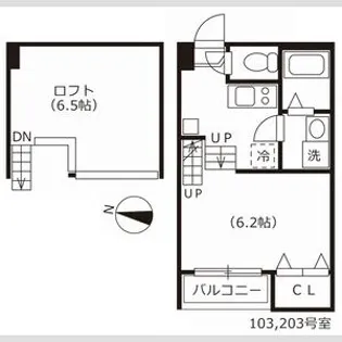 ハーモニーテラス六田【1階】の間取り