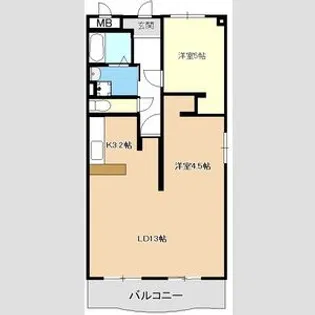 鬼頭ハイツ【4階】の間取り
