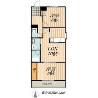 ハイツまぐろ【2階】の間取り