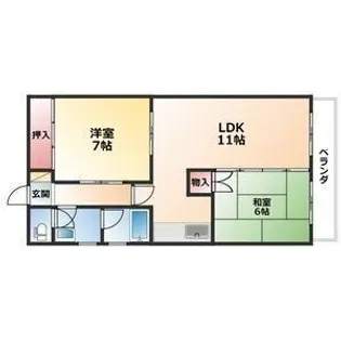 桂山大日町ハイツⅡ【2階】の間取り