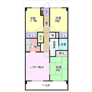 グランドメゾン熊野【1階】の間取り
