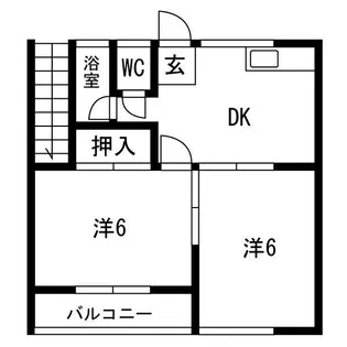コーポ山根【2階 6号号室】の間取り