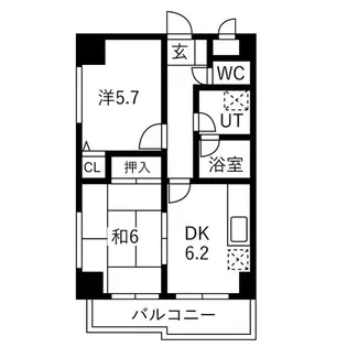 サンプラーザ花の木【502号室】の間取り