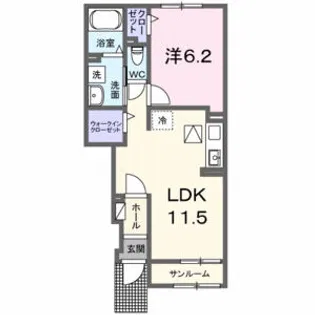ビバーチェ KⅡ【1階】の間取り