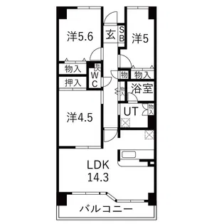 グランコート白川公園【602号室】の間取り
