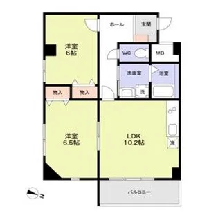 ウィル猫洞【102号室】の間取り