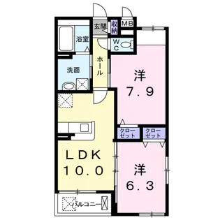 ベルソラーレ【3階】の間取り