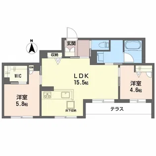 ザ プレンドール【1階】の間取り
