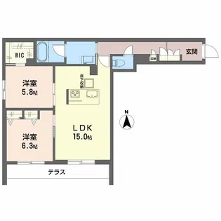 ザ プレンドール【1階】の間取り