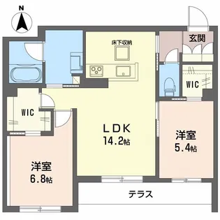 ザ プレンドール【1階】の間取り