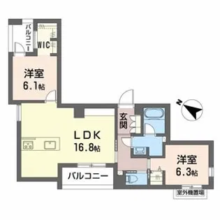 シャーメゾン ノワリー【2階】の間取り