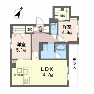 シャーメゾン ヴィア レクタ【1階】の間取り