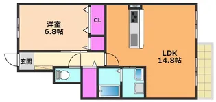 フォレストヒルズ高槻【1階】の間取り