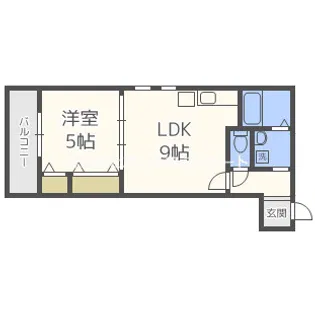 ソレイユ聖天下A【1階】の間取り
