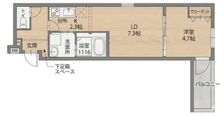 フジパレス新北島Ⅱ番館【1階】の間取り