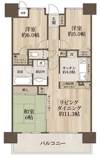 コスモ昭和町【5階】の間取り