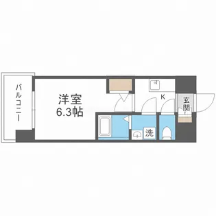 エスリードレジデンス大阪福島シティウエスト【6階】の間取り