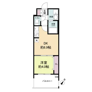 スプランディッド中之島WEST【9階】の間取り