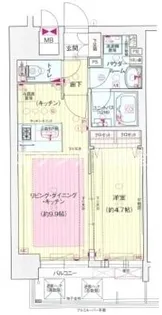 プレサンス大阪福島シエル【14階】の間取り