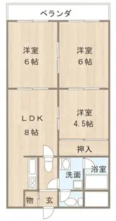 パシフィック花園町【5階】の間取り