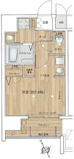 クレアートクラウン天王寺【10階】の間取り