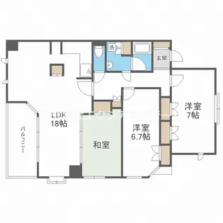 CITY SPIRE夕陽丘【6階】の間取り