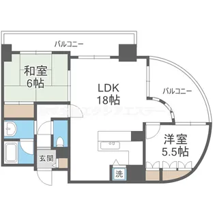 フェルザ住之江公園【6階】の間取り