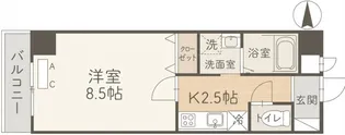 MAPLE夕陽丘【6階】の間取り