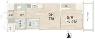 ベラジオ阿倍野【6階】の間取り