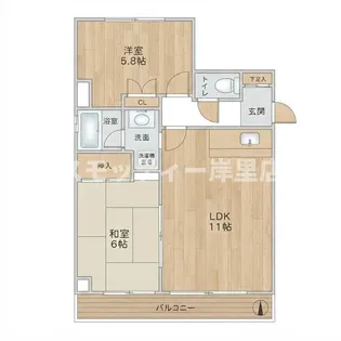 グレイス北河堀【5階】の間取り