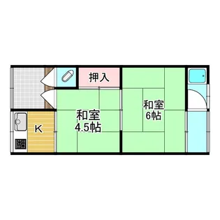 富田林市山中田アパート【1階】の間取り