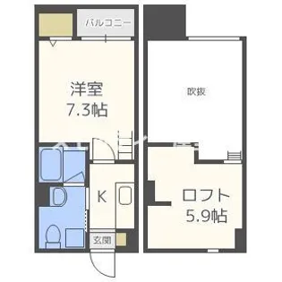 アクセル住之江【2階】の間取り