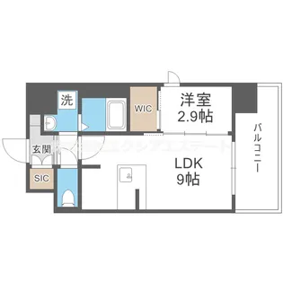 シャテーニュ上本町【4階】の間取り