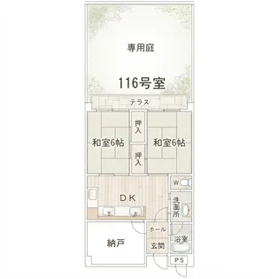 恒信ハイツ【1階】の間取り